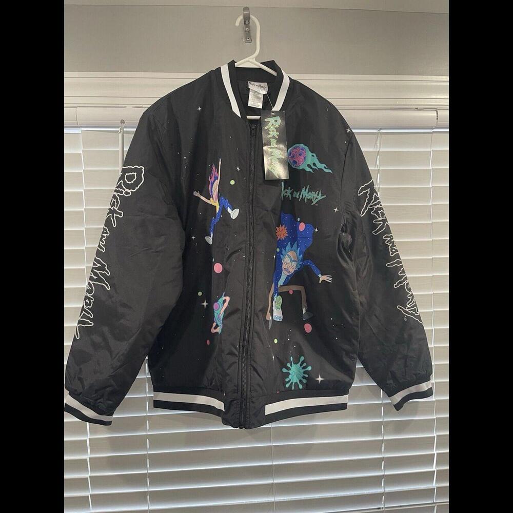 Rick And Morty Adult Swim Jacket XL Black Brand New!